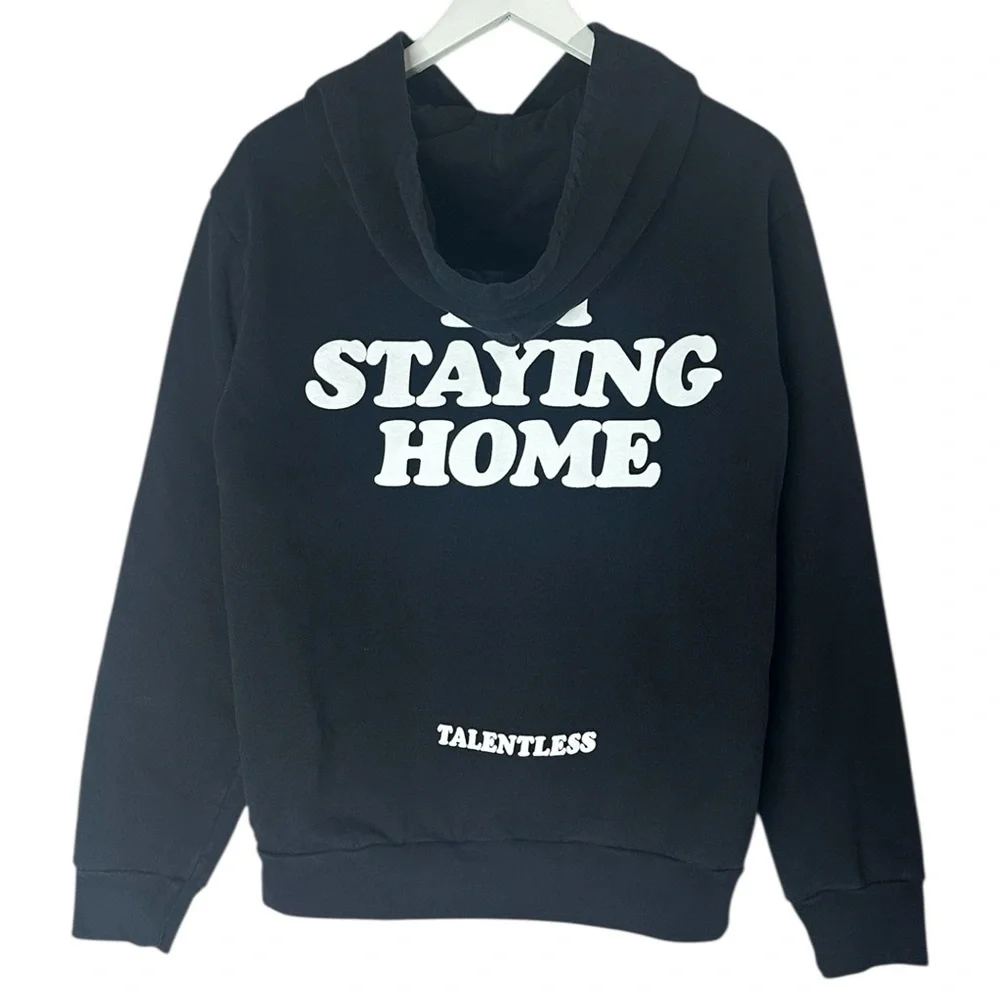 Talentless “I’m Staying Home” Black Cotton Sweatshirt Size XS
